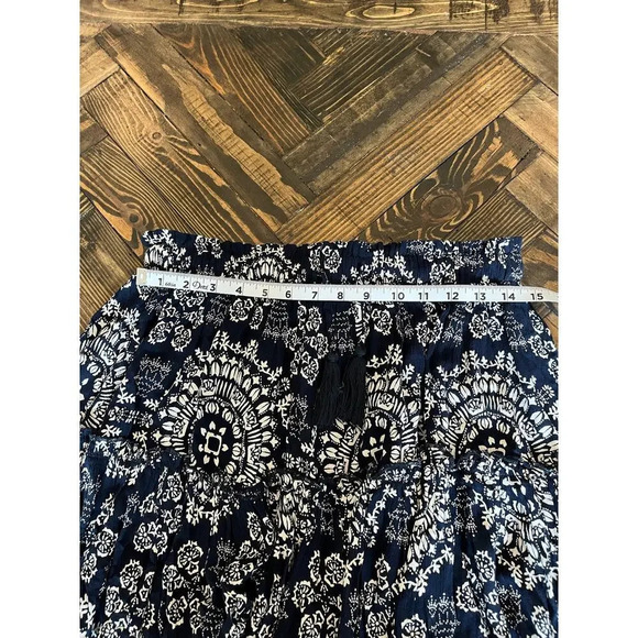 NWT Revel Navy White Cottage Core Boho Granny Hippie Western Women Medium Skirt - Picture 6 of 12